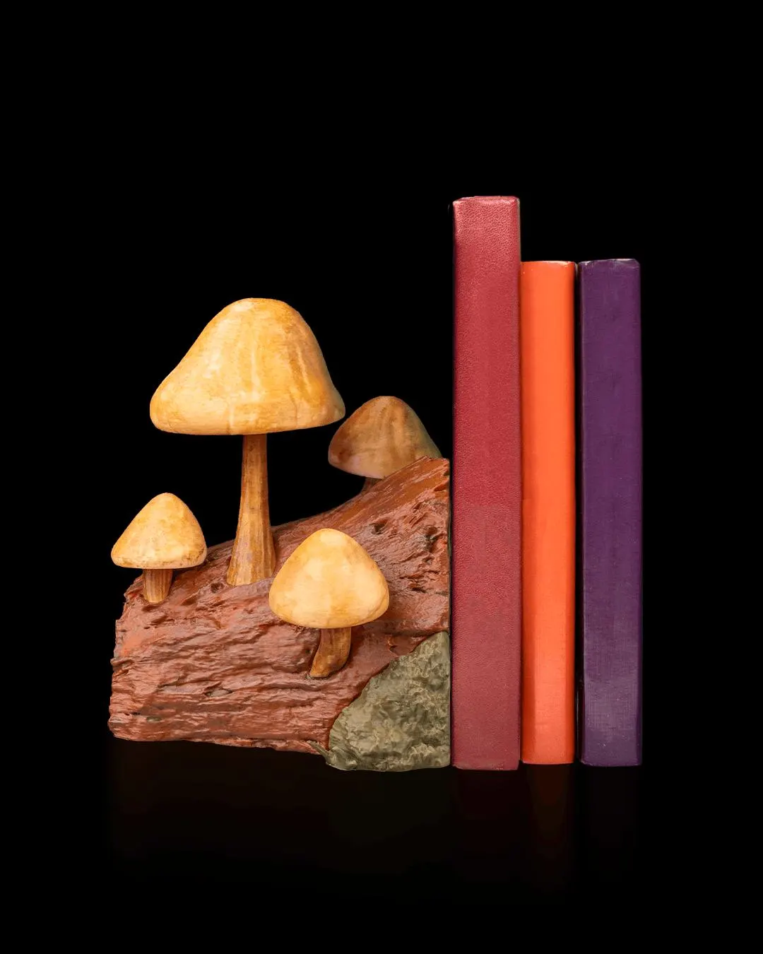 Aparador de Livros de Cogumelo – Aparador de Livros em Formato de Tronco da Floresta, Decoração de Estante Estilo Cottagecore, Acessório de Prateleira Estilo Fairycore, Decoração com Cogumelos da Floresta, Presente para Amantes de Livros